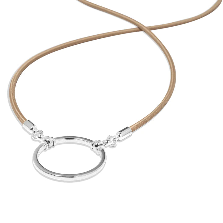 THE STOCKARD: Classic Taupe Leather with Silver Plated Loop 25