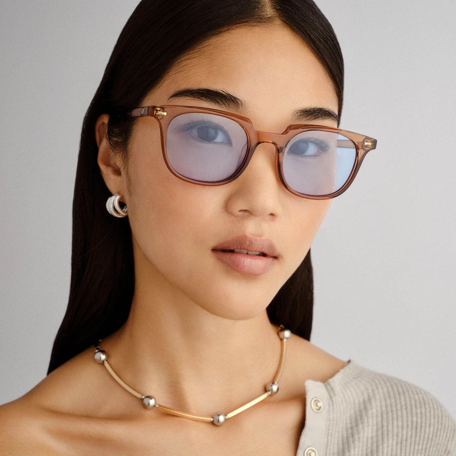 Le Specs Le Resolu LSP2552257 - Barley/ Sky Blue Tint Le Specs Le Resolu LSP2552257 - Barley/ Sky Blue Tint